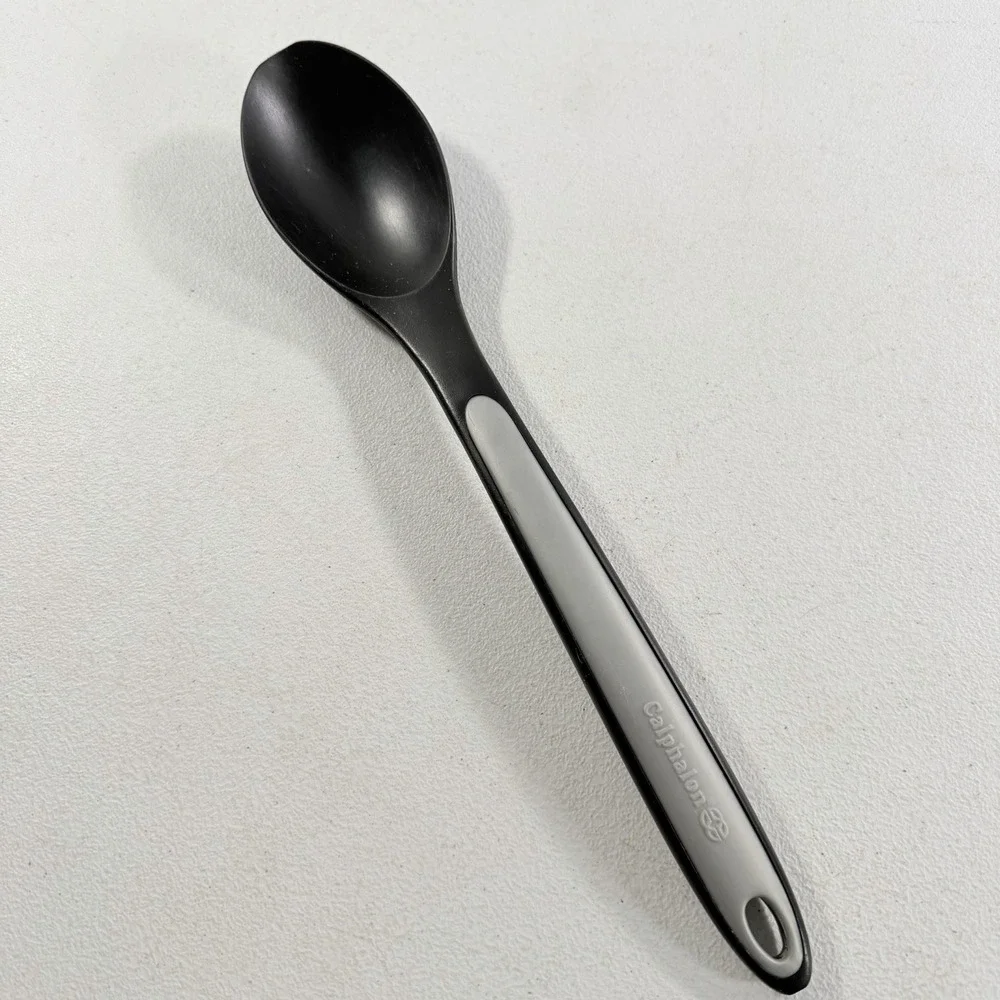 Calphalon Nylon Black Gray Silicone Handle Cooking Serving Spoon 13.5